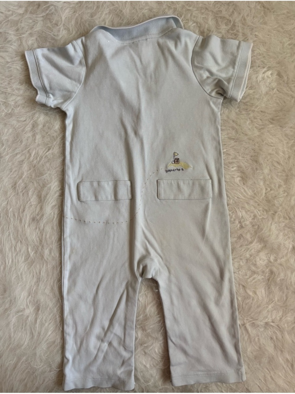 Vintage Gymboree Light Blue Polo-Style Romper with Embroidered Golf Prints - Picture 4 of 4